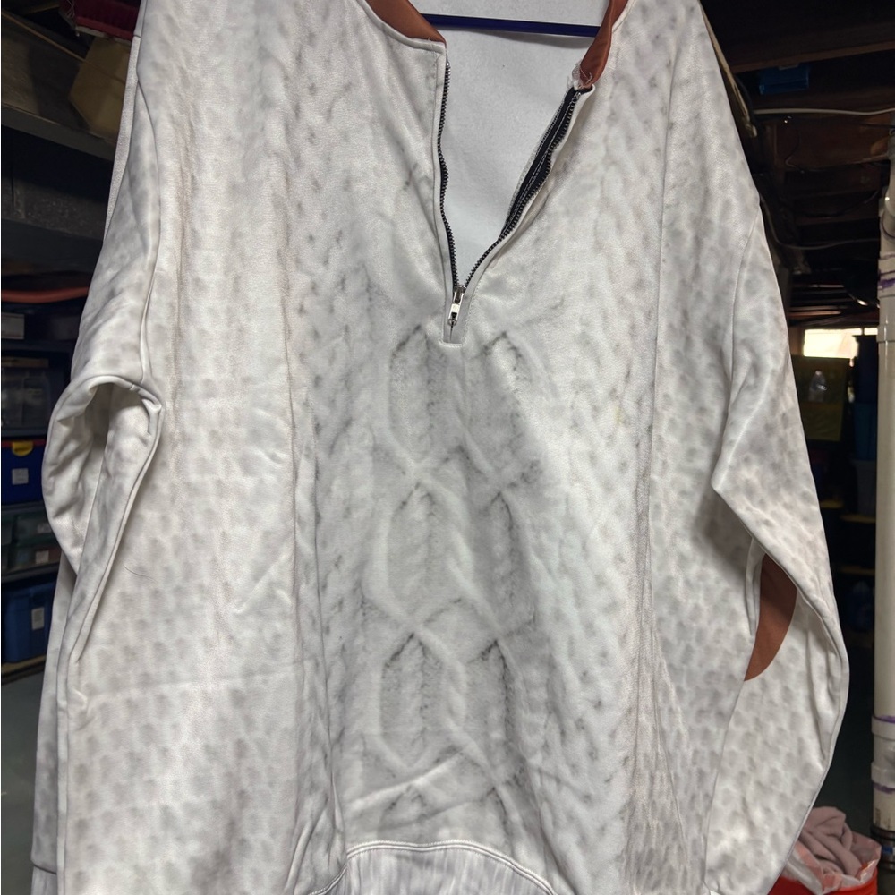 White Patterned Men's Hoodie